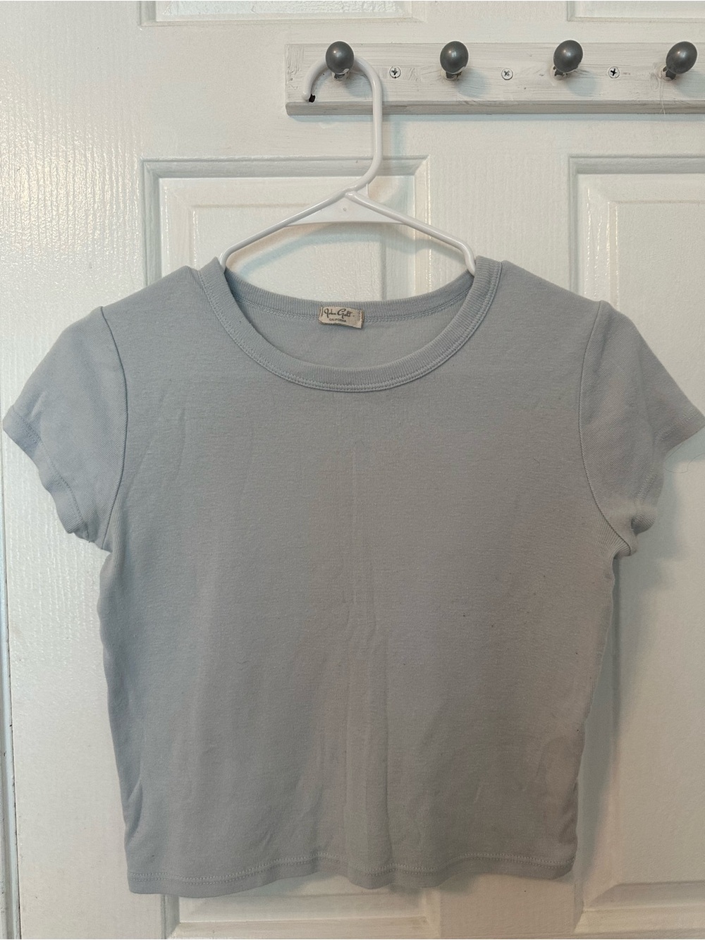 John galt/ Brandy Melville powered blue baby tee